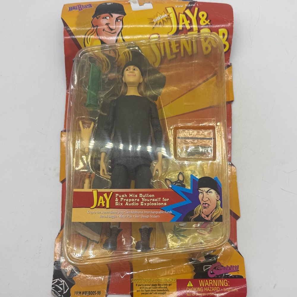 Vintage 1998 Jay and Silent Bob Talking Action Figure JAY New In Package